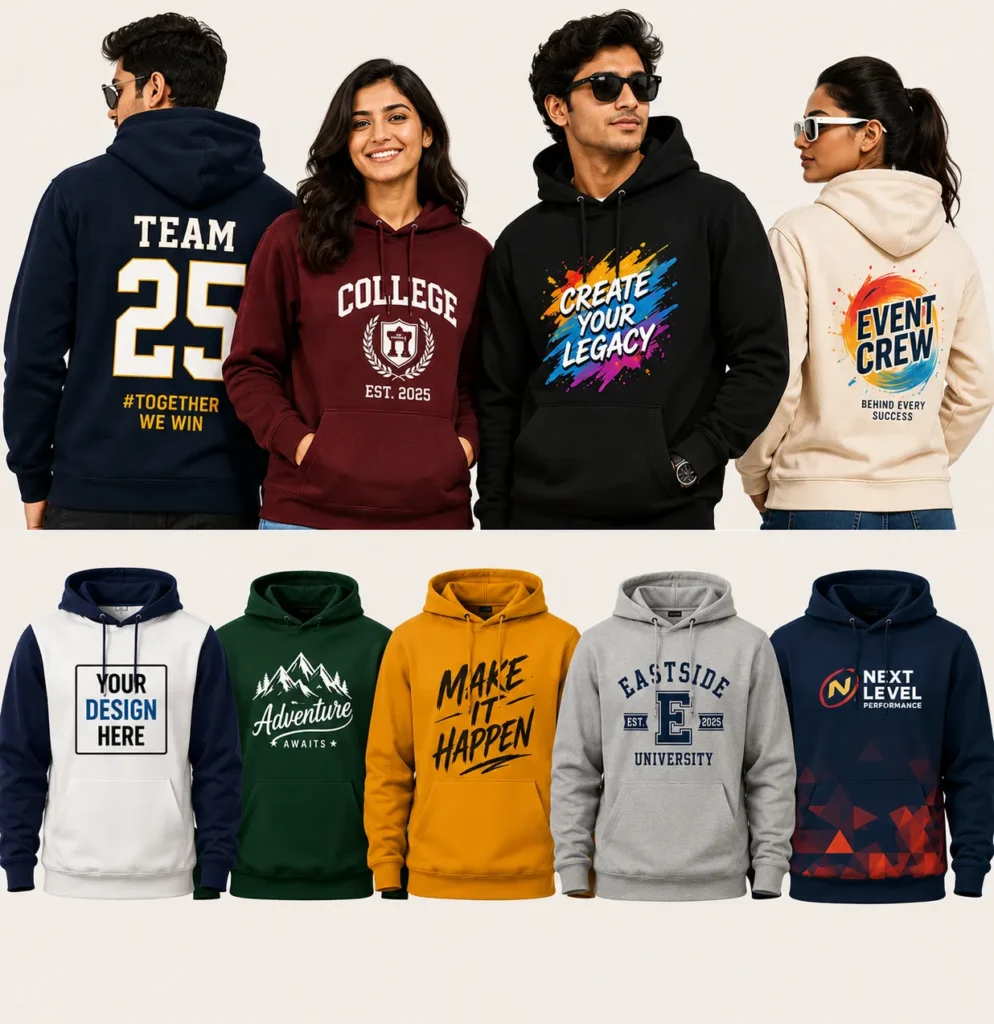 Custom Printed Hoodies for Colleges, Corporates & Events