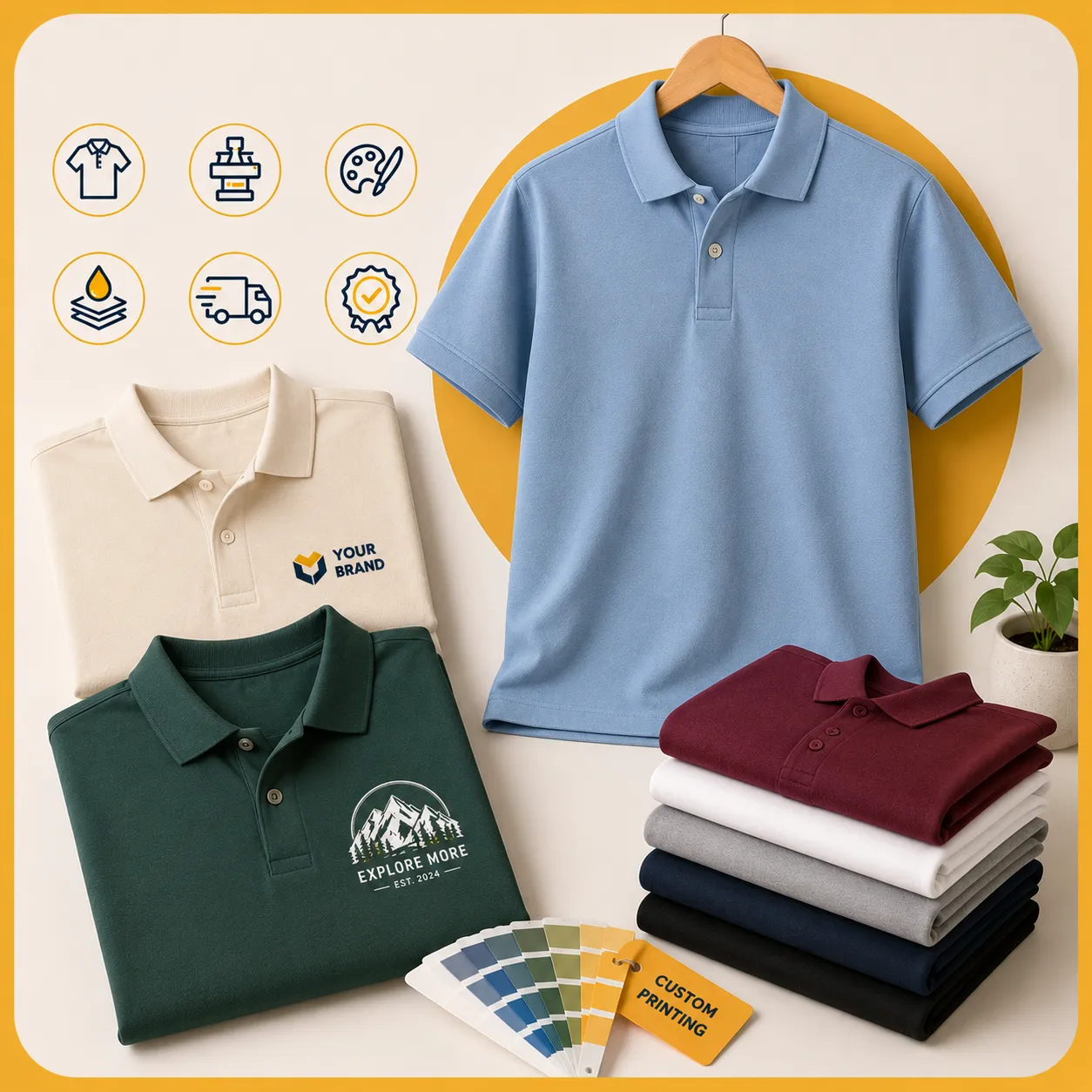 Ready to Print Your Custom Polo T-Shirts