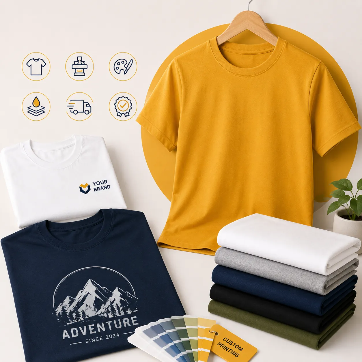 Ready to Print Your Custom Round Neck T-Shirts