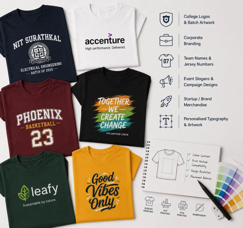 2. Design Options for Custom Round Neck T-Shirts​