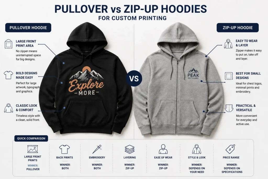 Front Printing Pullover Has an Advantage