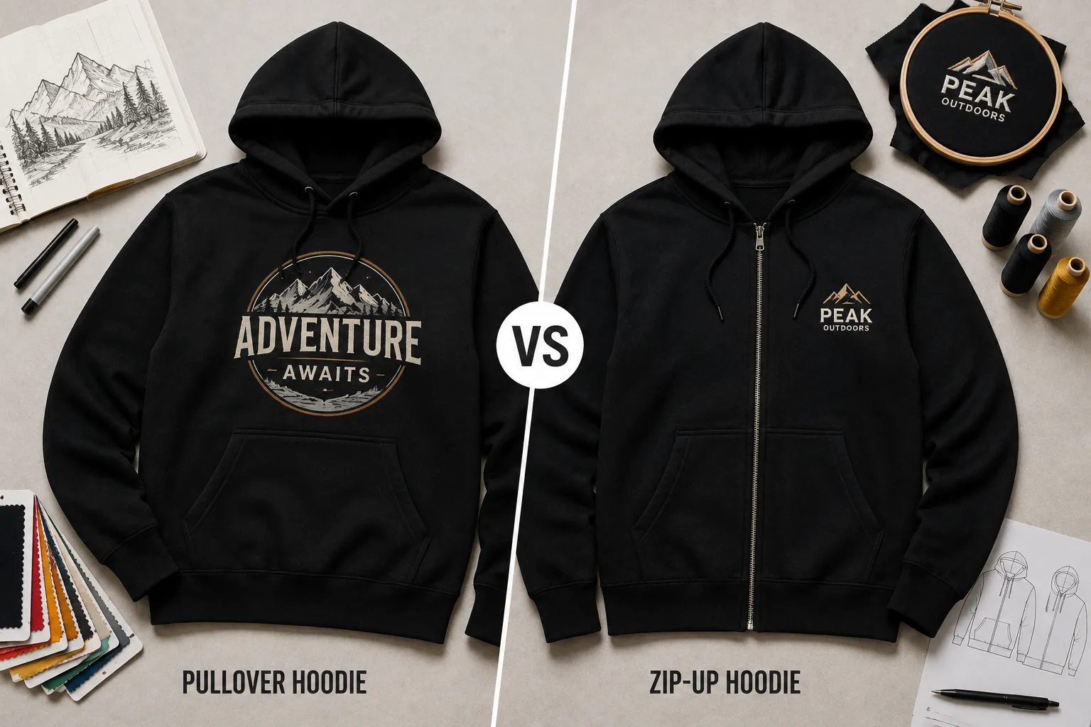 Pullover vs Zip-Up Hoodies Which One Is Better for Custom Printing